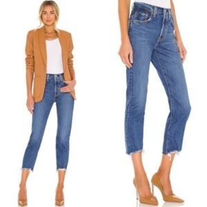 Levi’s Premium Wedgie Straight Leg Raw Hem Ankle Jean 26